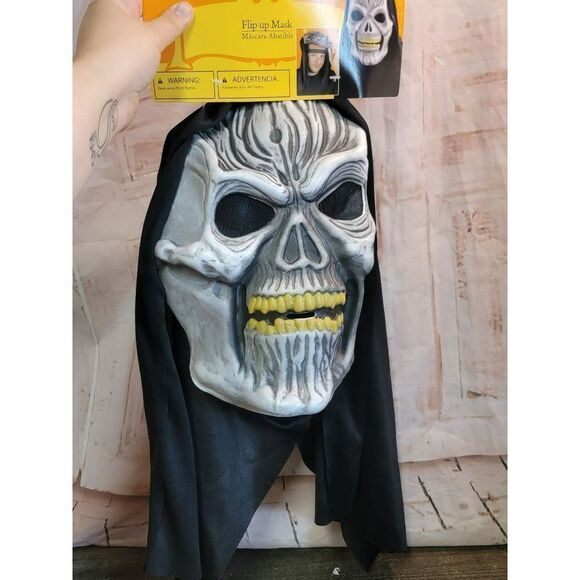 Halloween flip up Mask Skull scary costume zombie - Picture 1 of 5